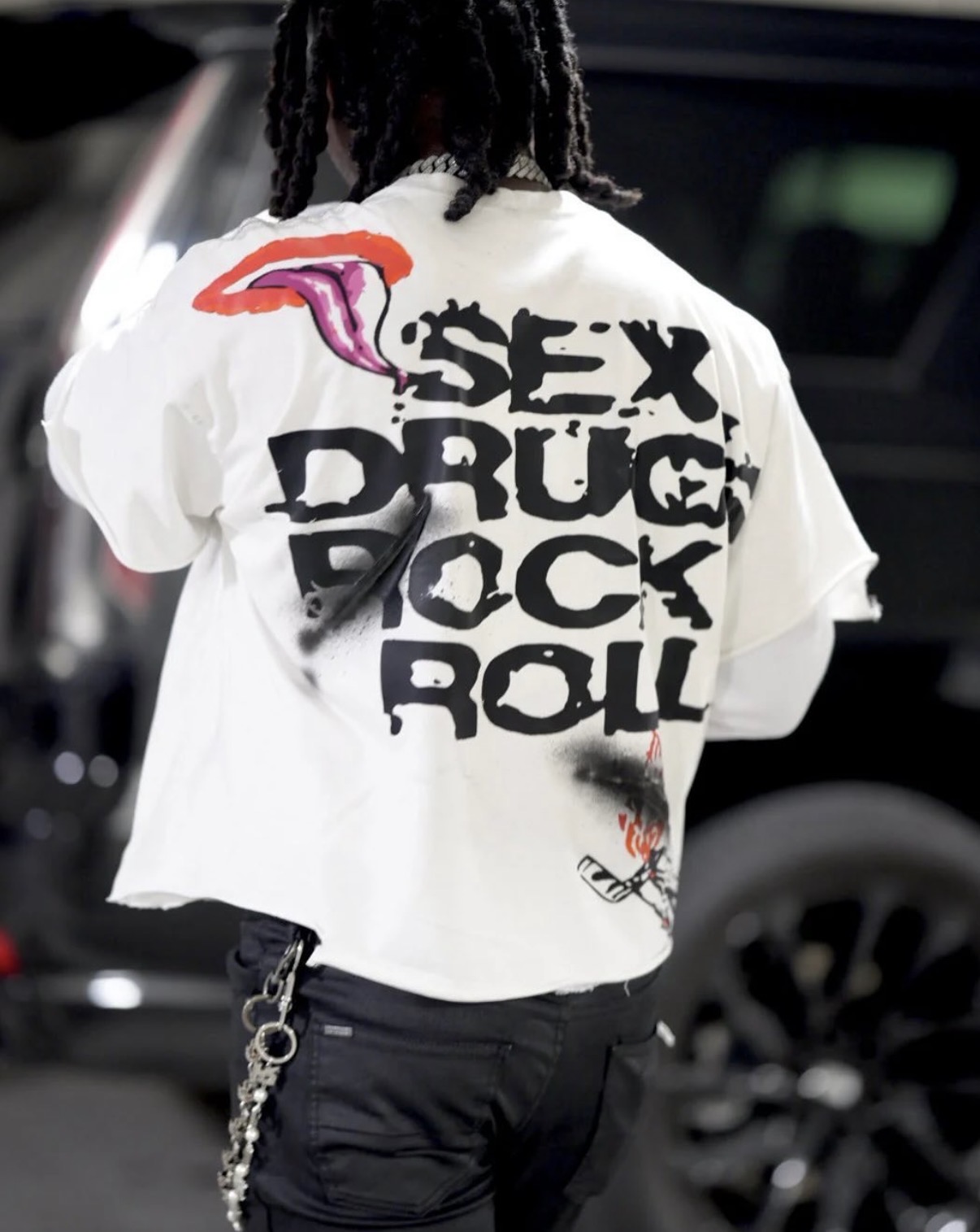 Oversized painted graphic tee designed by PLS